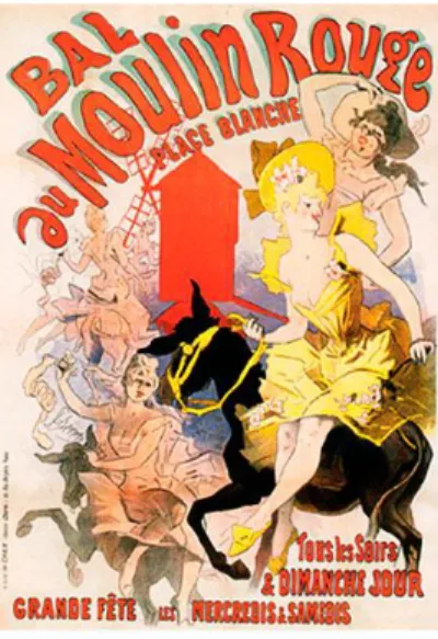 Fig. 1. Bal au Moulin Rouge, 1889. Litografía sobre papel tejido.  