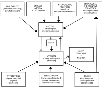 Figure 1.4: The Integrative Model of the interaction between sleep-interfering and interpreting processes