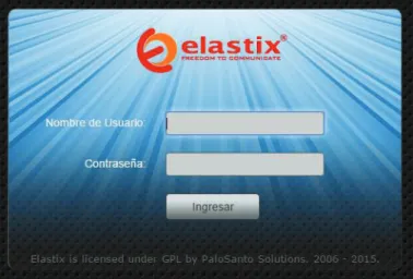 Figura 2.14 Pantalla de inicio de sesión interfaz Web Elastix 