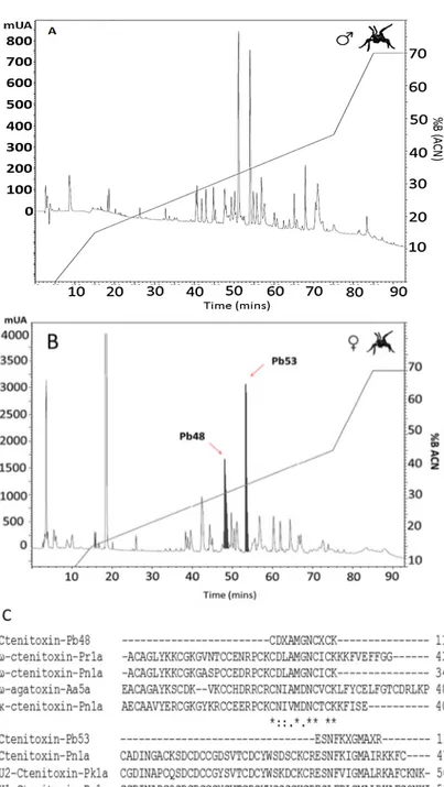 Figure 2.  P. boliviensis venom (1 mg) RP-HPLC chromatographic profile using a C18  column (250 × 4.6 mm)
