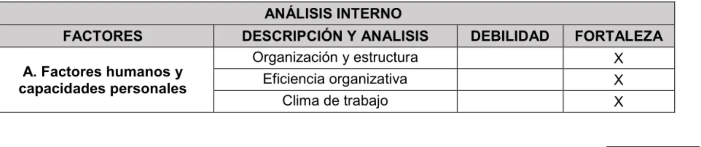 Tabla 8. Análisis interno Decoplanet