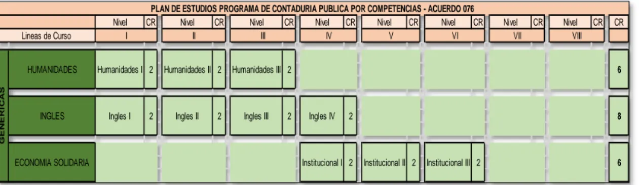 Figura 1: Plan de Estudios Programa de Contaduría Pública por Competencias 