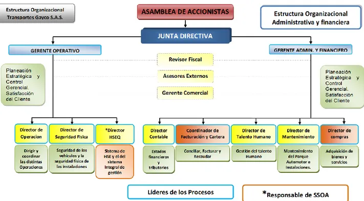 Figura 4. Estructura Organizacional Transportes Gayco S.A.S 