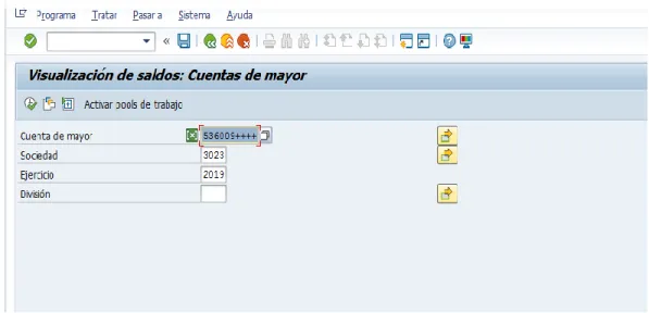 Ilustración 7 Visualización de saldos: Cuentas de mayor