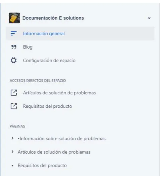 Figure 5 PANEL PRINCIPAL CON SECCIONES DE DOCUMENTACIÓN 