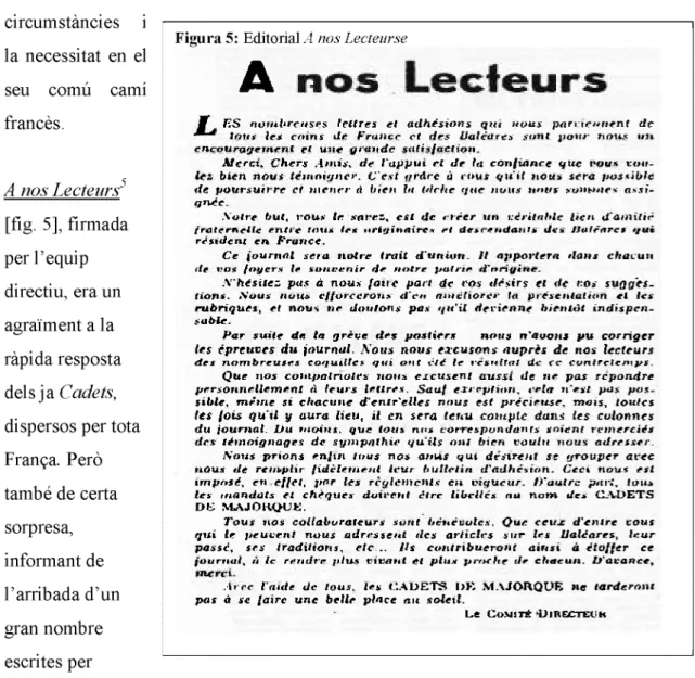 Figura 5: Editorial^ nos Lecteurse 