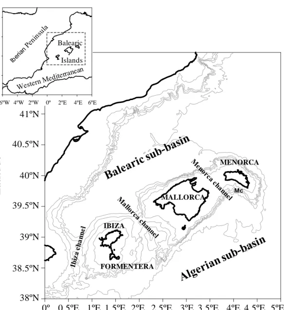 Figure 1.2. Map of the study area, showing the 200, 600, 800, 1000 and 2000 m isobaths