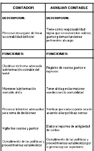Figura 15. Cargos y funciones área contable 