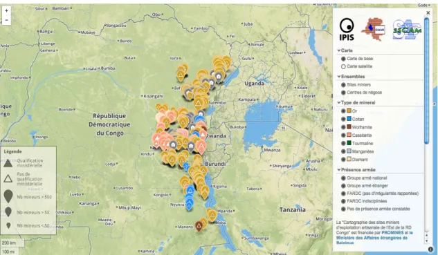 Figure 10 Map of conflict minerals representation in DRC 