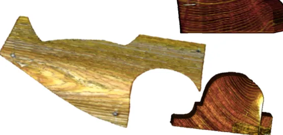 Figura 4-8 VR de las piezas de la probeta patrón con curvas.