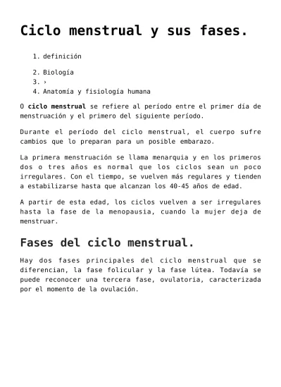 Ciclo Menstrual Y Sus Fases 8157