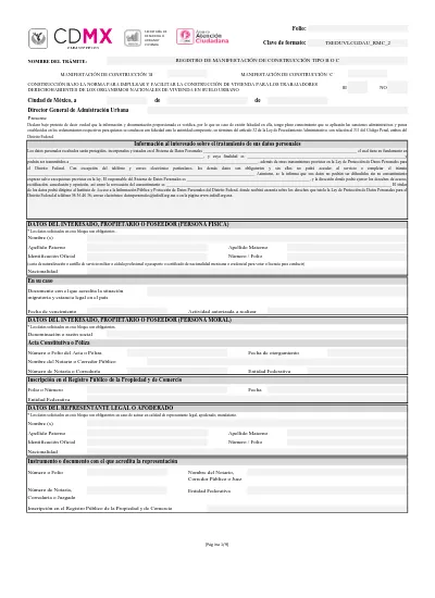 Folio: TSEDUVI-CGDAU_RMC_2. Clave De Formato: REGISTRO DE MANIFESTACIÓN ...