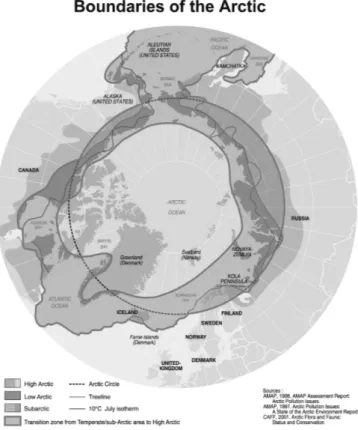 Fig. 1: Distintas delimitaciones del Ártico 11