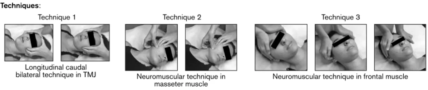 Fig 2  Techniques and exercises that were added to the cervical and were utilized in the cervical and orofacial group