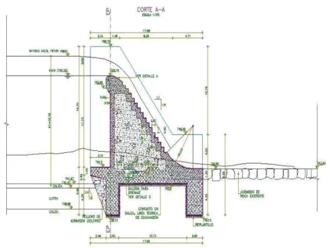 FIGURA 1. 1  CORTE DEL AZUD, OBRA DE CAPTACIÓN 