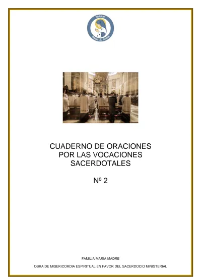 CUADERNO DE ORACIONES POR LAS VOCACIONES SACERDOTALES Nº 2 FAMILIA ...