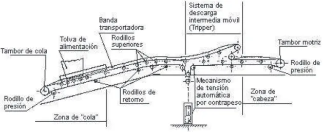 Figura 2.7 Componentes de banda transportadora [14] 