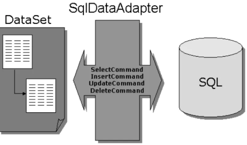 Figura Nº 1.29. Relación entre objetos DataAdapter y DataSet 37