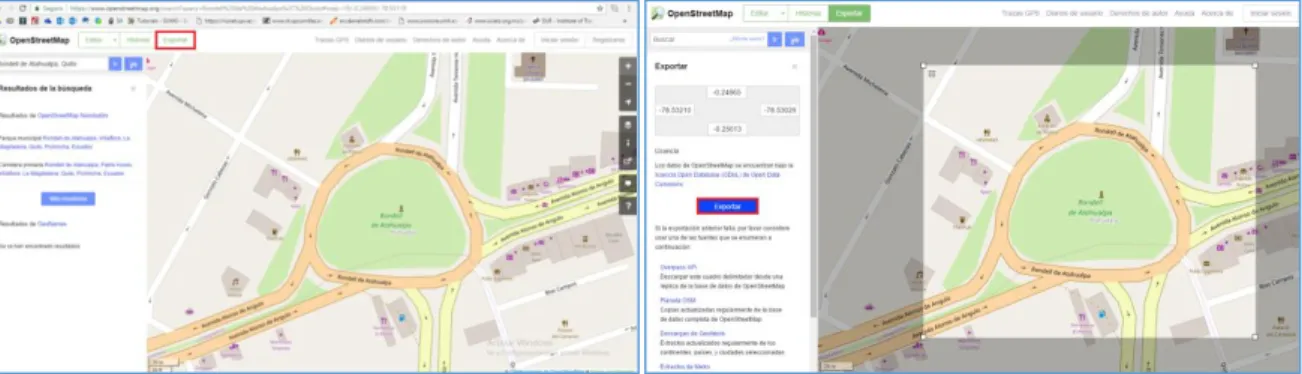 Figura 1.10 Exportar mapa OpenStreetMap 