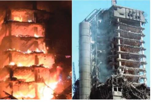 FIGURA 2.2. Incendio estructural, edificio Windsor de hormigón armado, Madrid -  España 