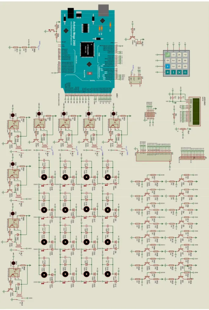 Figura 3.15. Simulación con Arduino MEGA 2560 y sus periféricos.