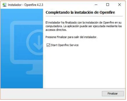 Figura 2.29 Instalación de Openfire. 