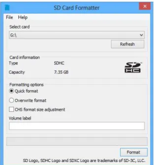 Figura 2.8 Interfaz del programa SD Card Formatter 