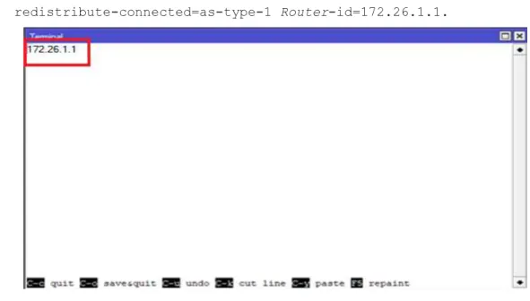 Figura 3.18 Asignación de dirección IP de Loopback al ID OSPF. 