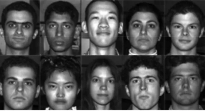 Figura 2.3. Algunas imágenes de la base de datos Extended Yale Face Database  B 