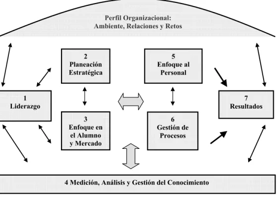 Figura 2.6 Modelo Malcolm Baldrige para Educación (BNQP, 2007). 