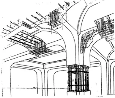Ilustración 3 Detalle constructivo de hormigón armado de Hennebique; Fuente: De la construcción a los  proyectos (James Strike) 