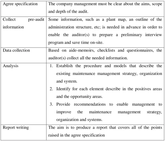 Table 2.5. Overall Audit Procedure. 