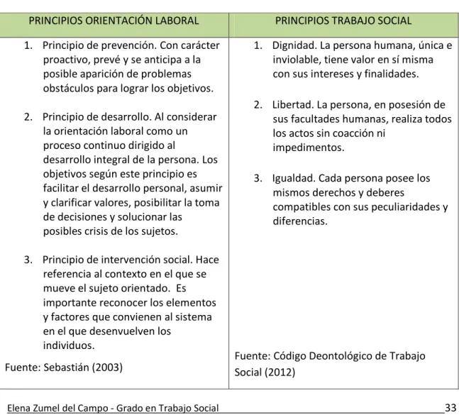 TABLA 7. PRINCIPIOS DE AMBAS DISCIPLINAS. 
