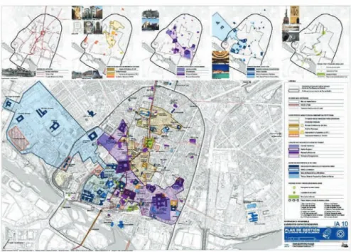 Fig. 7. Síntesis espacial del patrimonio intangible. Fuente: Plan de Gestión de la Ciudad Vieja de  Salamanca