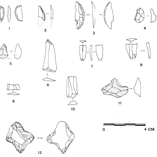 Fig.  7.  Material  lítico  del  yacimiento  de  El  Tirao  (Borriana).· 