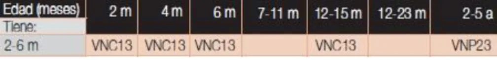 Tabla 3: Vacuna del Neumococo en niños con síndrome de Down.  