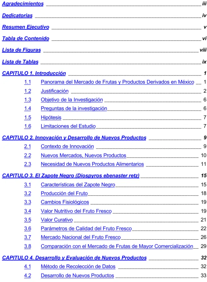 Tabla de Contenido