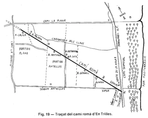 Fig.  19 - Trac;at del camí roma d'En Trilles. 
