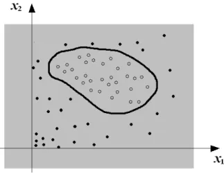 Figura 2.23: Hipercurvas de separaci´on generadas por el SVM no lineal.