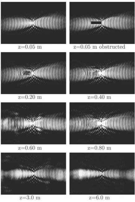 Figure 1.8: Experimental photographic sequence of the reconstruction of an even Parabolic beam with a = 0.