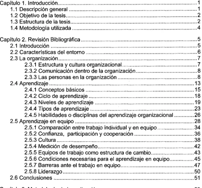 Tabla de contenido Lista de Figuras  ix Lista de Tablas  x Capítulo 1. Introducción  1 1.1 Descripción general  1 1.2 Objetivo de la tesis  2 1.3 Estructura de la tesis  2 1.4 Metodología  utilizada  4