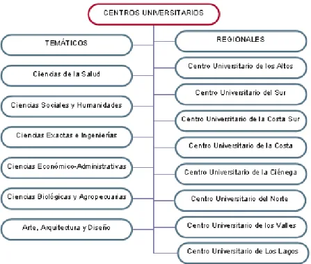 Figura 2. Centros Universitarios de la Red. 