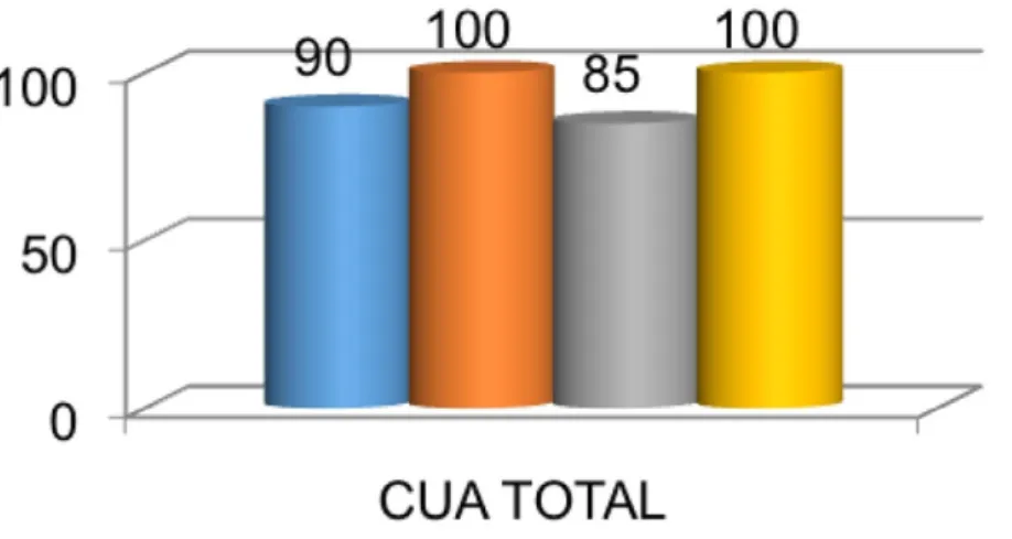 Figura 1. Puntuación total de cada participante en el  cuA
