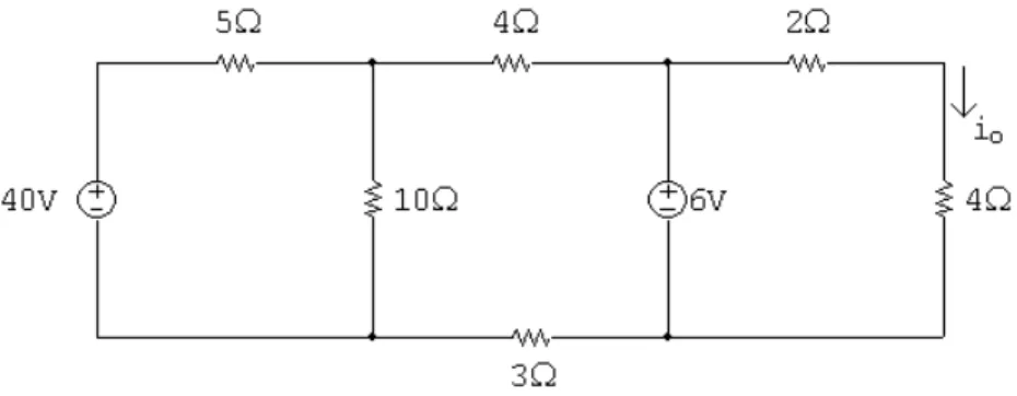 Figure 4: The circuit for Mesh Current Practice Problem 1.