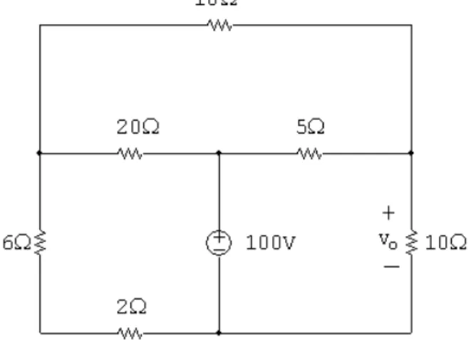 Figure 6: The circuit for Mesh Current Practice Problem 3.