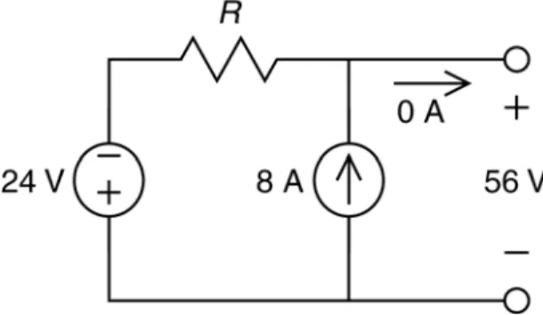 Figure 2 The circuit from Figure 1 after replacing the voltmeter by an open circuit. 