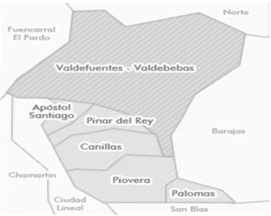 Figura 4.  distriBución de los Barrios de Hortaleza