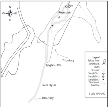Fig. 1. Map of Oyun Reservoir Showing the Sampling Stations.
