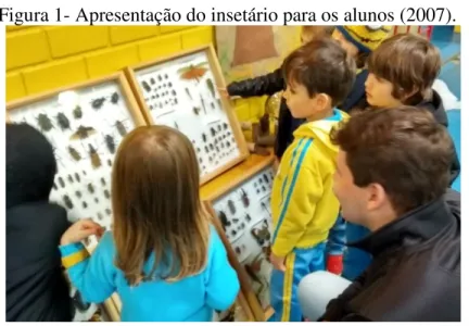 Figura 1- Apresentação do insetário para os alunos (2007). 