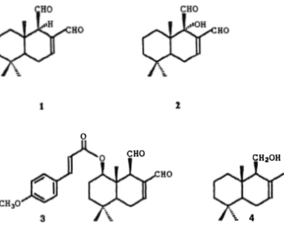 Fig.  l.  Algunos  derivados  drimánicos  identificados  en D. 